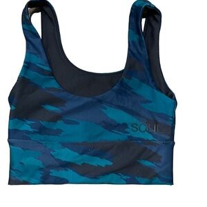 SoulCycle Aqua Camouflage Sports bra